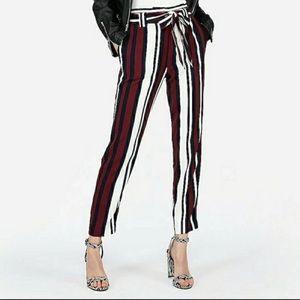 Express Ankle High Rise Stripes Pants